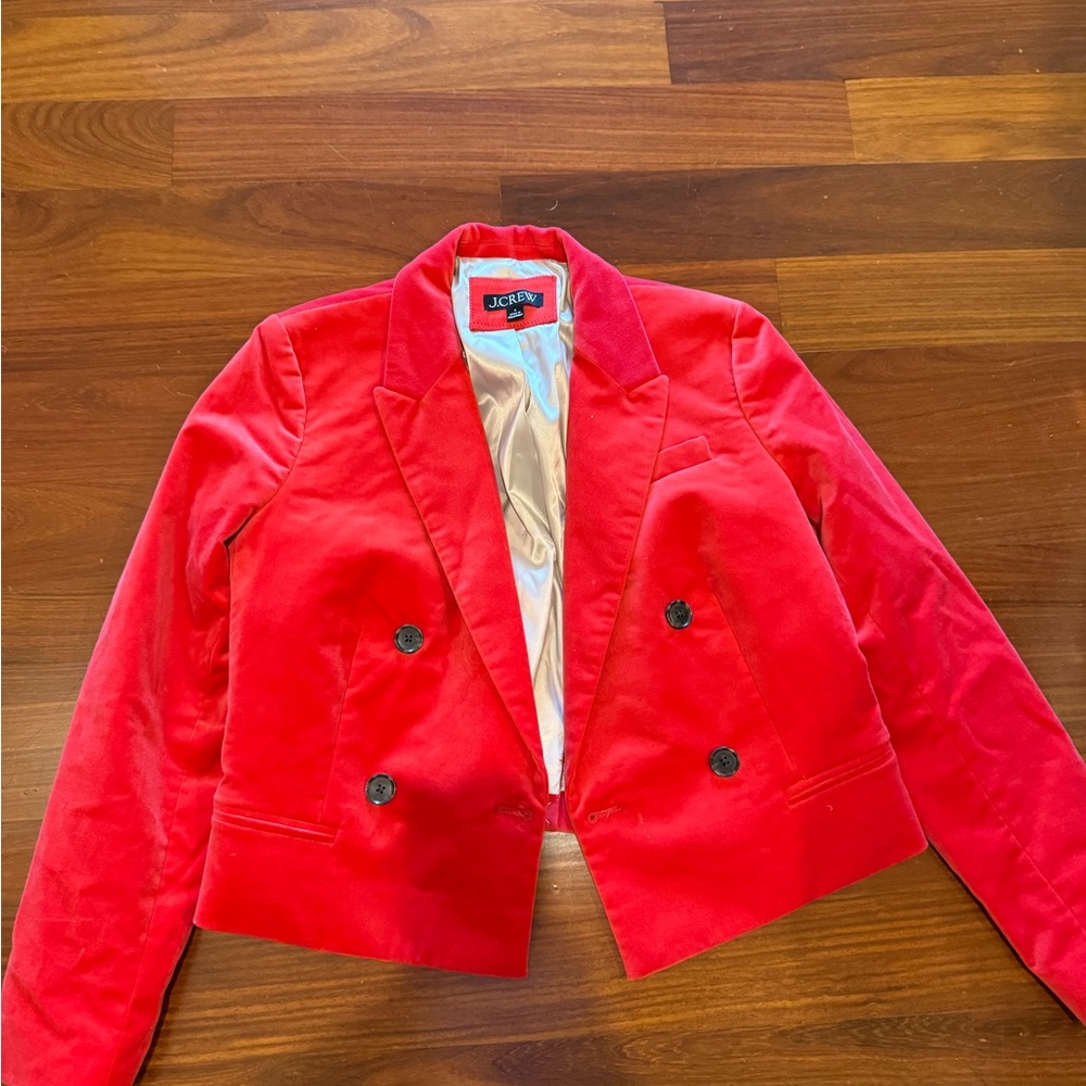 J. Crew Women's Scarlet Velvet Blazer